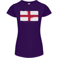 England Flag St Georges Day Rugby Football Womens Petite Cut T-Shirt Purple