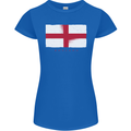 England Flag St Georges Day Rugby Football Womens Petite Cut T-Shirt Royal Blue