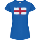 England Flag St Georges Day Rugby Football Womens Petite Cut T-Shirt Royal Blue