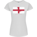 England Flag St Georges Day Rugby Football Womens Petite Cut T-Shirt White