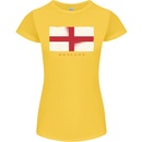 England Flag St Georges Day Rugby Football Womens Petite Cut T-Shirt Yellow