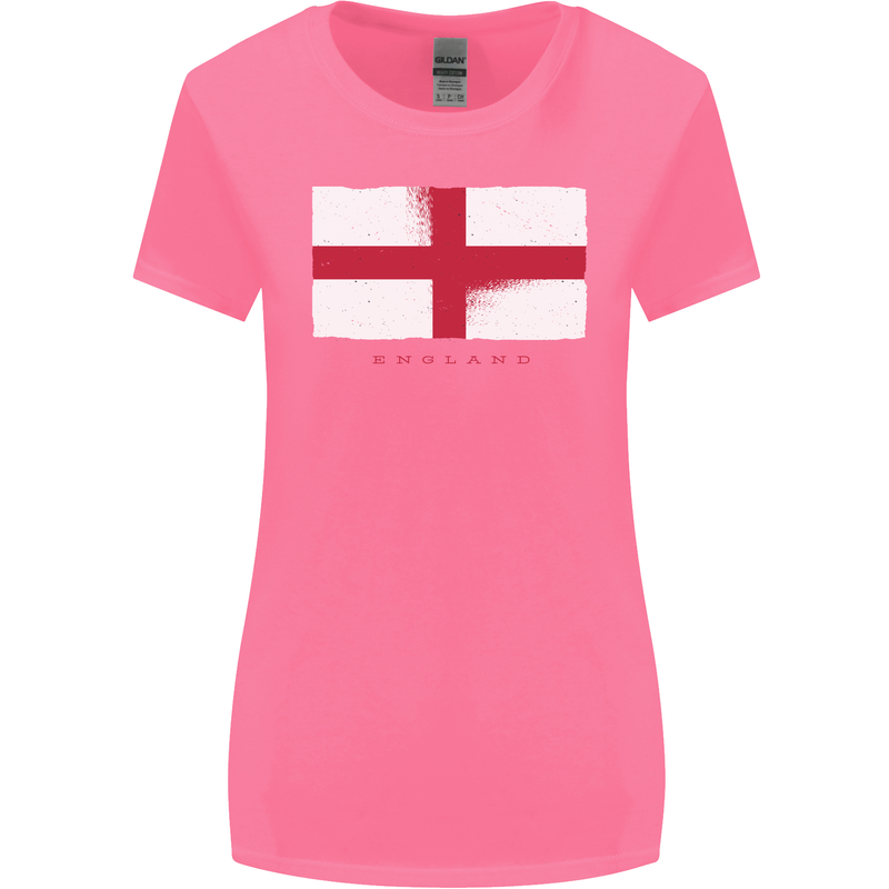 England Flag St Georges Day Rugby Football Womens Wider Cut T-Shirt Azalea