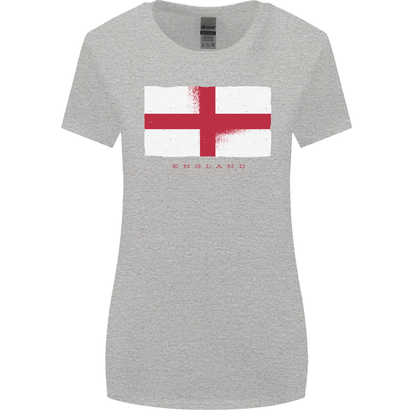 England Flag St Georges Day Rugby Football Womens Wider Cut T-Shirt Sports Grey