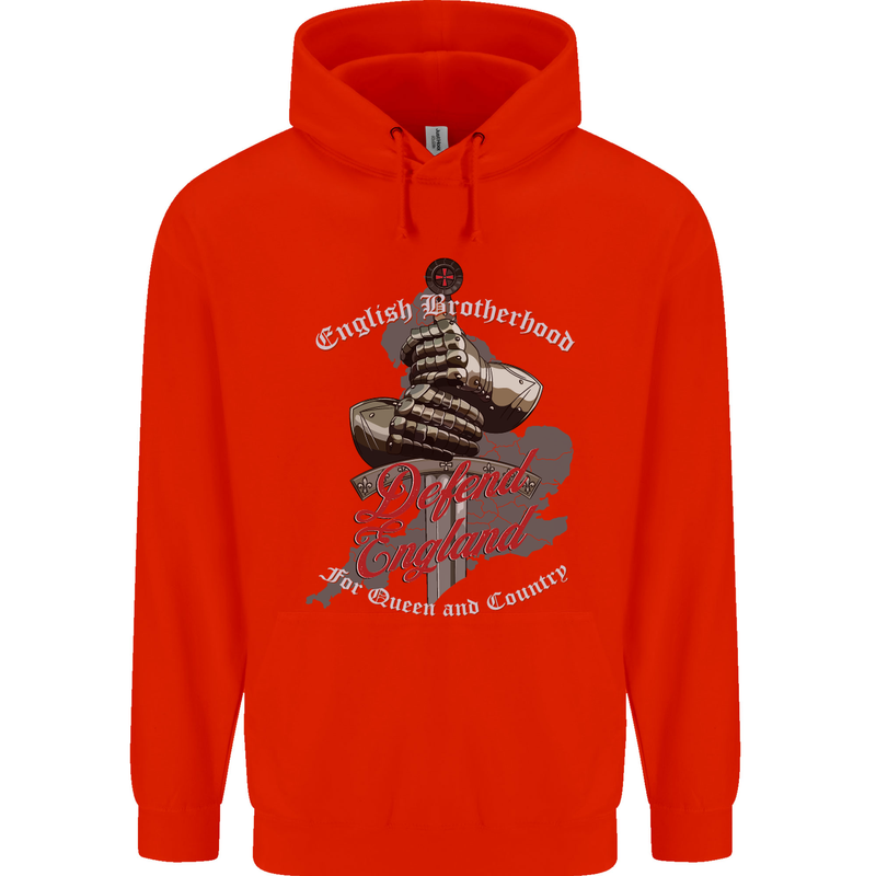English Brotherhood Childrens Kids Hoodie Bright Red