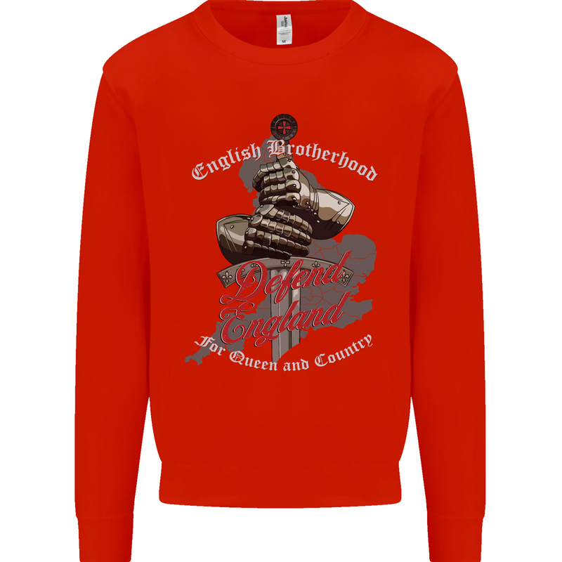 English Brotherhood Mens Sweatshirt Jumper Bright Red