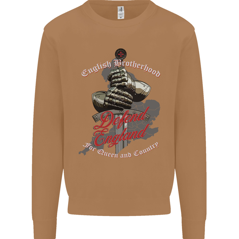 English Brotherhood Mens Sweatshirt Jumper Caramel Latte