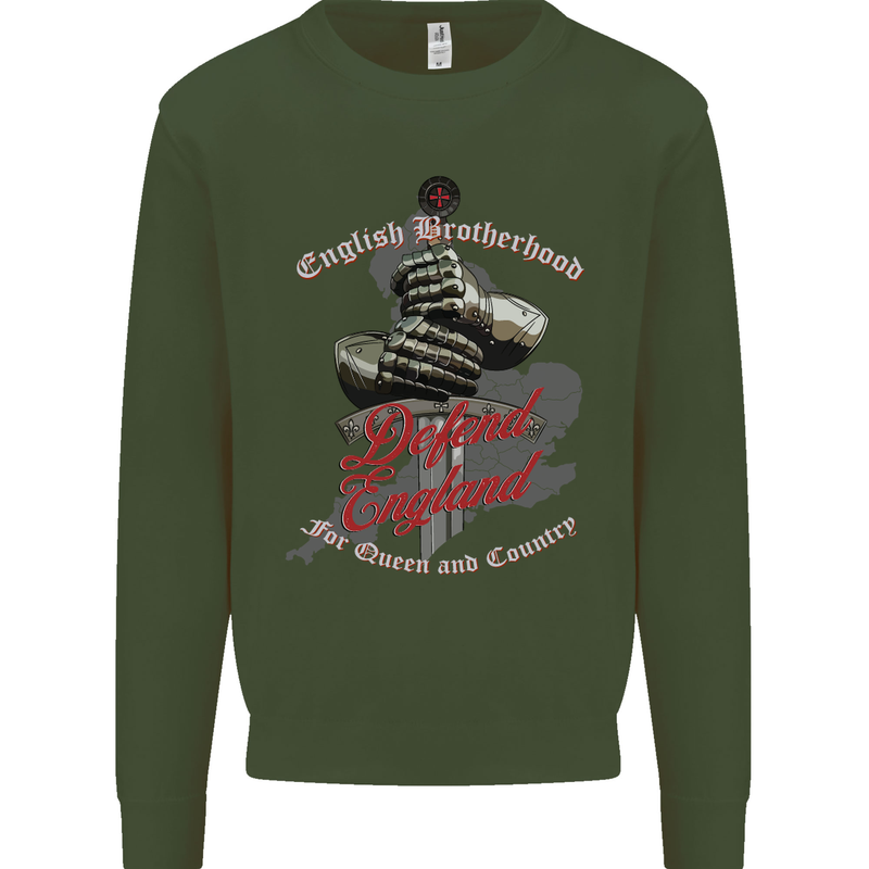 English Brotherhood Mens Sweatshirt Jumper Forest Green