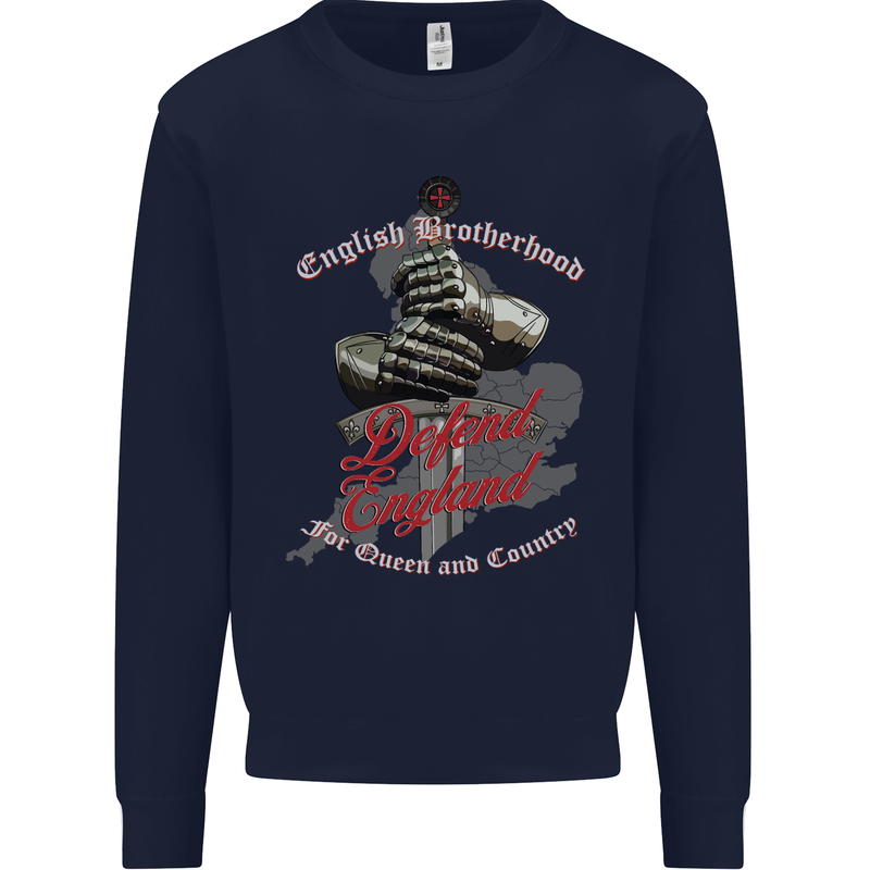 English Brotherhood Mens Sweatshirt Jumper Navy Blue