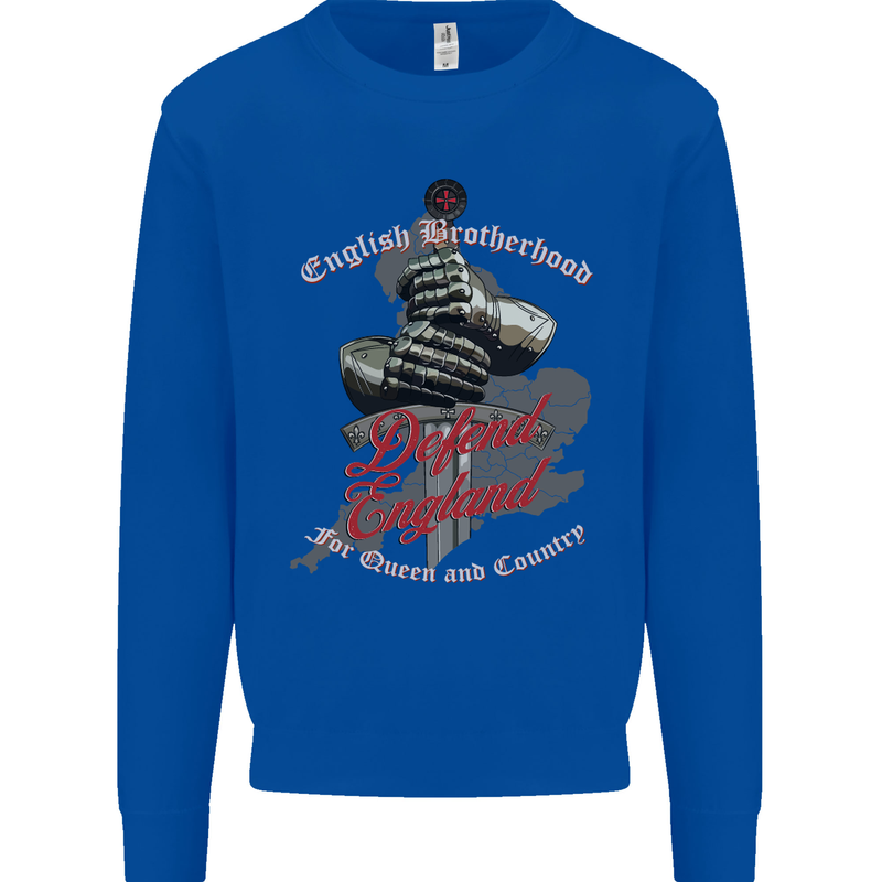 English Brotherhood Mens Sweatshirt Jumper Royal Blue