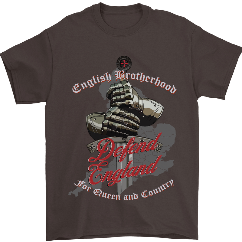 English Brotherhood Mens T-Shirt Cotton Gildan Dark Chocolate