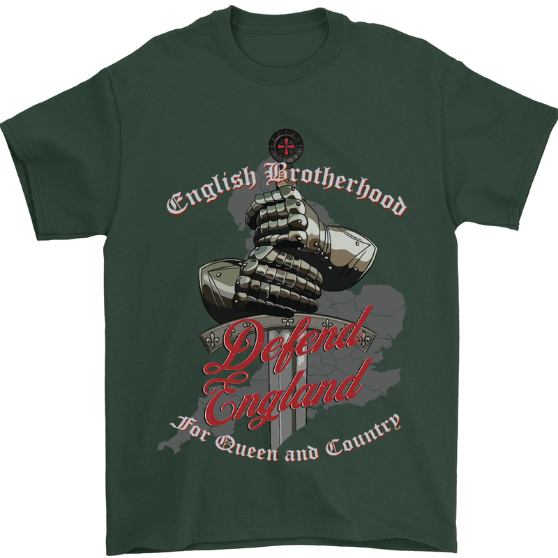 English Brotherhood Mens T-Shirt Cotton Gildan Forest Green