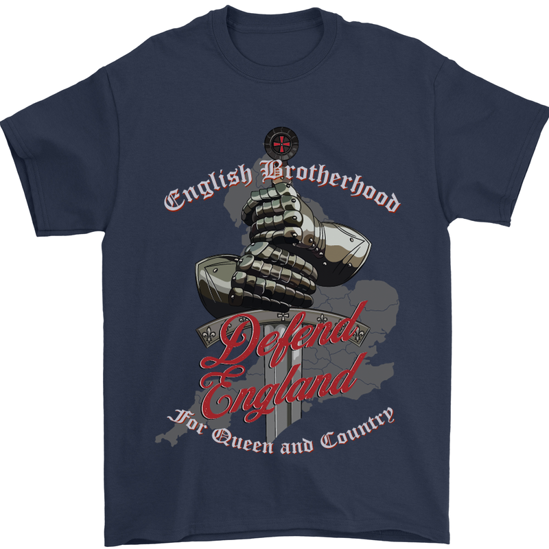 English Brotherhood Mens T-Shirt Cotton Gildan Navy Blue