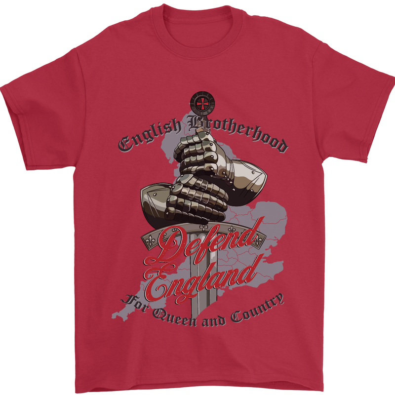 English Brotherhood Mens T-Shirt Cotton Gildan Red