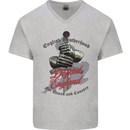 English Brotherhood Mens V-Neck Cotton T-Shirt Sports Grey