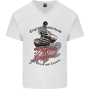 English Brotherhood Mens V-Neck Cotton T-Shirt White