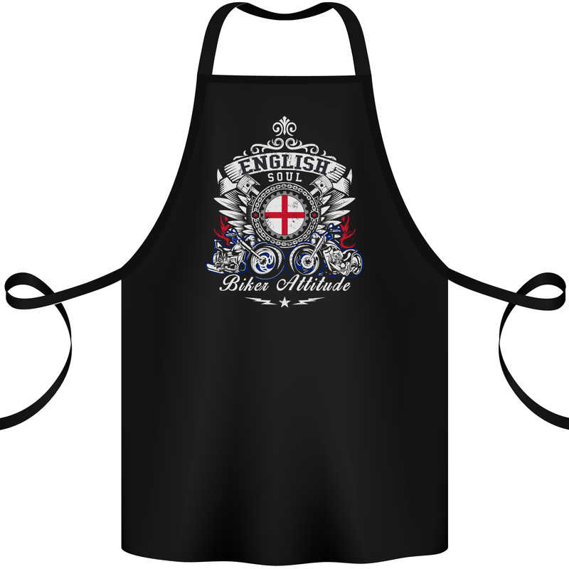 English Soul Biker Attitude Bike Motorcycle Cotton Apron 100% Organic Black