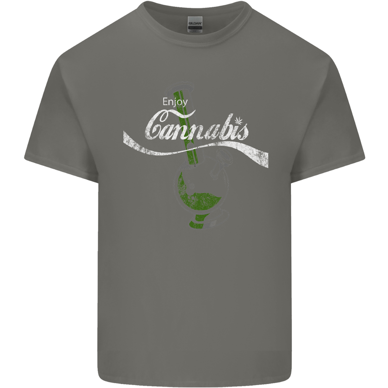 Enjoy Cannabis Funny Bong Weed Drugs Spliff Mens Cotton T-Shirt Tee Top Charcoal