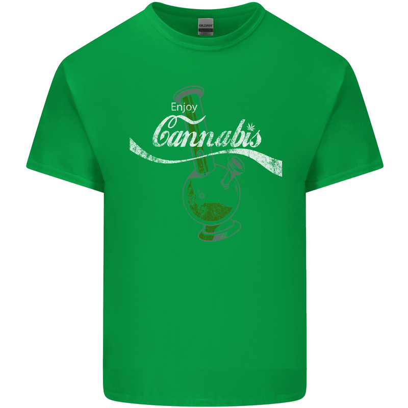 Enjoy Cannabis Funny Bong Weed Drugs Spliff Mens Cotton T-Shirt Tee Top Irish Green