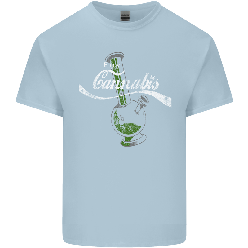 Enjoy Cannabis Funny Bong Weed Drugs Spliff Mens Cotton T-Shirt Tee Top Light Blue