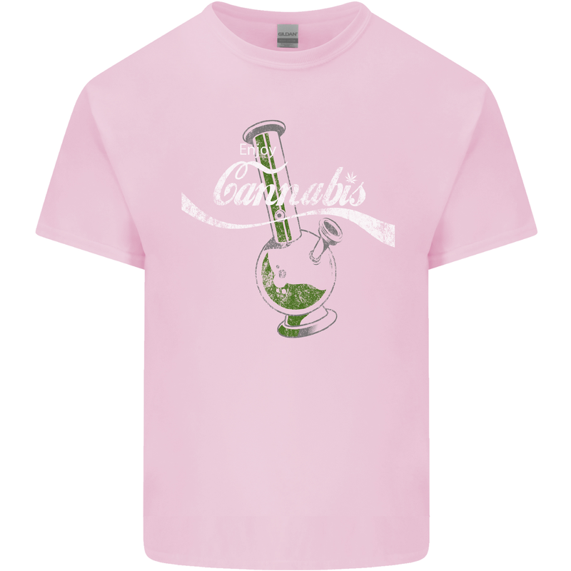 Enjoy Cannabis Funny Bong Weed Drugs Spliff Mens Cotton T-Shirt Tee Top Light Pink