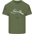 Enjoy Cannabis Funny Bong Weed Drugs Spliff Mens Cotton T-Shirt Tee Top Military Green