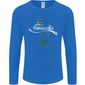 Enjoy Cannabis Funny Bong Weed Drugs Spliff Mens Long Sleeve T-Shirt Royal Blue