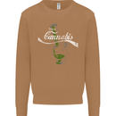 Enjoy Cannabis Funny Bong Weed Drugs Spliff Mens Sweatshirt Jumper Caramel Latte