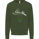 Enjoy Cannabis Funny Bong Weed Drugs Spliff Mens Sweatshirt Jumper Forest Green