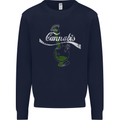 Enjoy Cannabis Funny Bong Weed Drugs Spliff Mens Sweatshirt Jumper Navy Blue