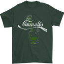 Enjoy Cannabis Funny Bong Weed Drugs Spliff Mens T-Shirt Cotton Gildan Forest Green