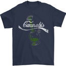 Enjoy Cannabis Funny Bong Weed Drugs Spliff Mens T-Shirt Cotton Gildan Navy Blue