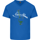 Enjoy Cannabis Funny Bong Weed Drugs Spliff Mens V-Neck Cotton T-Shirt Royal Blue