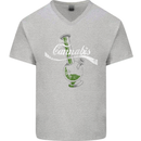 Enjoy Cannabis Funny Bong Weed Drugs Spliff Mens V-Neck Cotton T-Shirt Sports Grey