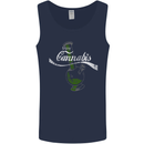 Enjoy Cannabis Funny Bong Weed Drugs Spliff Mens Vest Tank Top Navy Blue