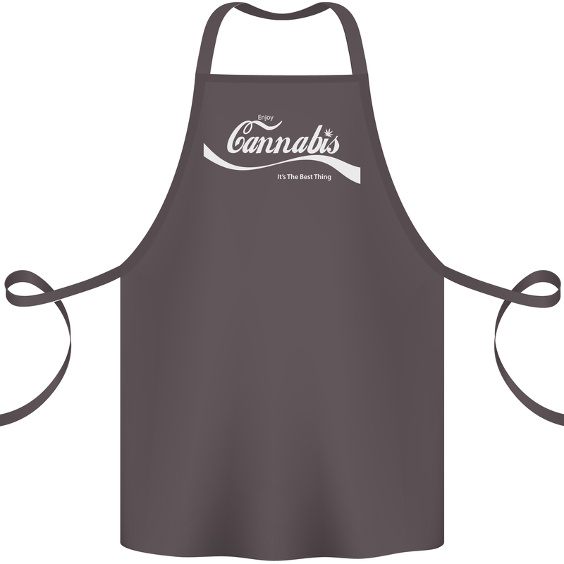 Enjoy Cannabis Funny Weed Drugs Spliff Bong Cotton Apron 100% Organic Dark Grey