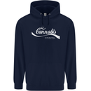 Enjoy Cannabis Funny Weed Drugs Spliff Bong Mens 80% Cotton Hoodie Navy Blue