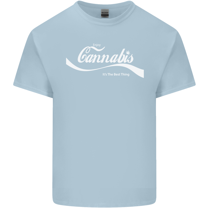 Enjoy Cannabis Funny Weed Drugs Spliff Bong Mens Cotton T-Shirt Tee Top Light Blue