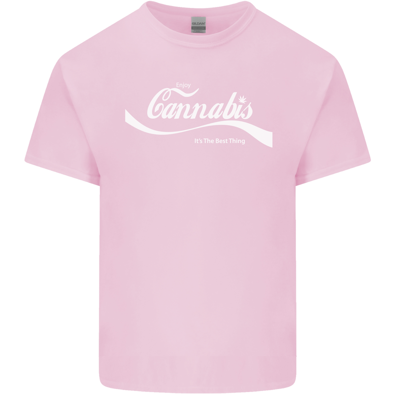Enjoy Cannabis Funny Weed Drugs Spliff Bong Mens Cotton T-Shirt Tee Top Light Pink