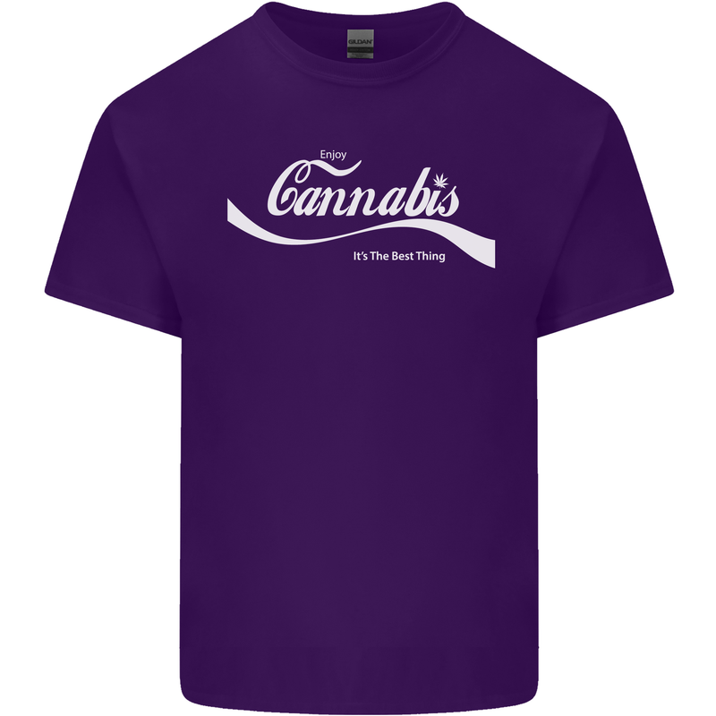 Enjoy Cannabis Funny Weed Drugs Spliff Bong Mens Cotton T-Shirt Tee Top Purple