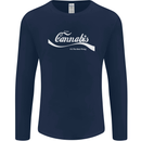 Enjoy Cannabis Funny Weed Drugs Spliff Bong Mens Long Sleeve T-Shirt Navy Blue