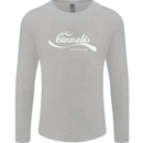 Enjoy Cannabis Funny Weed Drugs Spliff Bong Mens Long Sleeve T-Shirt Sports Grey