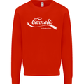 Enjoy Cannabis Funny Weed Drugs Spliff Bong Mens Sweatshirt Jumper Bright Red