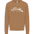 Enjoy Cannabis Funny Weed Drugs Spliff Bong Mens Sweatshirt Jumper Caramel Latte