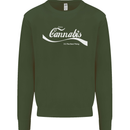 Enjoy Cannabis Funny Weed Drugs Spliff Bong Mens Sweatshirt Jumper Forest Green