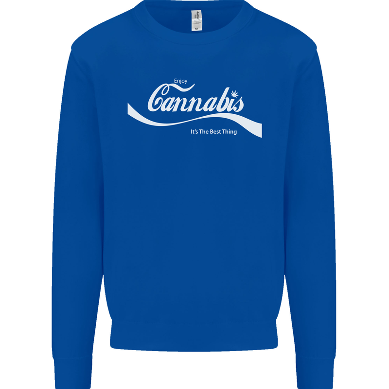 Enjoy Cannabis Funny Weed Drugs Spliff Bong Mens Sweatshirt Jumper Royal Blue