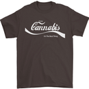 Enjoy Cannabis Funny Weed Drugs Spliff Bong Mens T-Shirt Cotton Gildan Dark Chocolate
