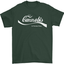 Enjoy Cannabis Funny Weed Drugs Spliff Bong Mens T-Shirt Cotton Gildan Forest Green