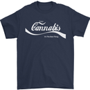 Enjoy Cannabis Funny Weed Drugs Spliff Bong Mens T-Shirt Cotton Gildan Navy Blue