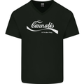 Enjoy Cannabis Funny Weed Drugs Spliff Bong Mens V-Neck Cotton T-Shirt Black