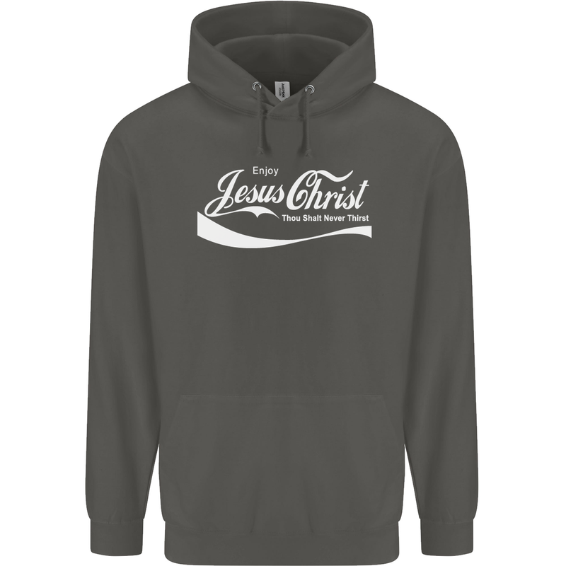 Enjoy Jesus Christ Funny Chiristian Childrens Kids Hoodie Storm Grey